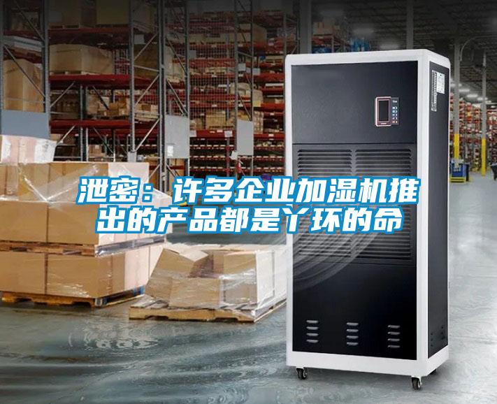 泄密:许多企业加湿机推出的产品都是丫环的命