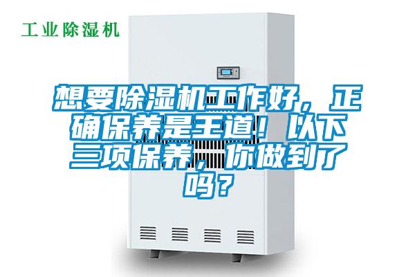 想要除湿机工作好,正确保养是王道!以下三项保养,你做到了吗?