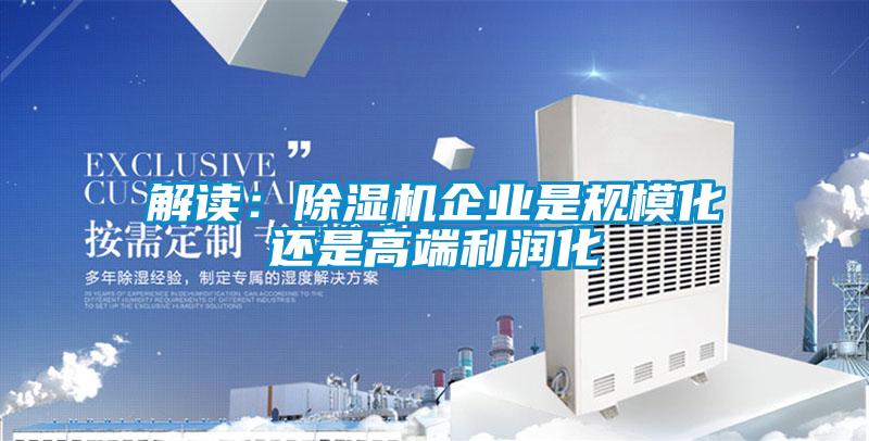 解读:除湿机企业是规模化还是高端利润化