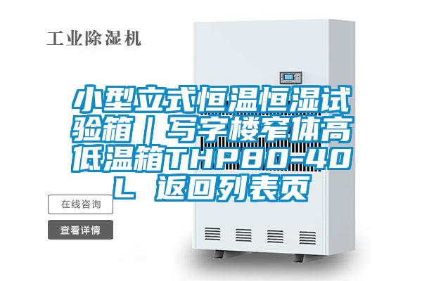 小型立式恒温恒湿试验箱|写字楼窄体高低温箱THP80-40L 返回列表页