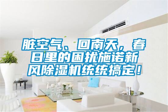 脏空气、回南天,春日里的困扰施诺新风除湿机统统搞定!